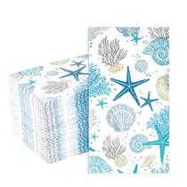 Guardanapos para hóspedes, grencian Sea, 100 unidades, papel descartável de 3 camadas Guardanapos para hóspedes, grencian Sea, 100 unidades, papel descartável de 3 camadas