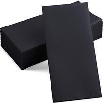 Guardanapos pretos descartáveis Linen-Feel, pacote com 50, 12x17cm