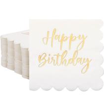 Guardanapos Qilery Happy Birthday, papel de 2 camadas, pacote com 100 unidades, 12,7 x 12,7 cm