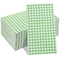 Guardanapos WDF Green Gingham, 3 camadas, descartáveis, pacote com 150 Guardanapos WDF Green Gingham, 3 camadas, descartáveis, pacote com 150