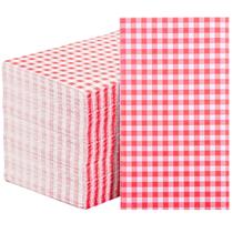 Guardanapos WDF Red Gingham, 3 camadas, descartáveis, pacote com 150 Guardanapos WDF Red Gingham, 3 camadas, descartáveis, pacote com 150
