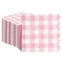 Guardanapos Xiangqu Pink Gingham 120 unidades de 25x25cm descartáveis Guardanapos Xiangqu Pink Gingham 120 unidades de 25x25cm descartáveis