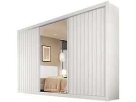 Guardaroupa Casal com Espelho 3 Portas de Correr 6 Gavetas Móveis Europa Ripado York