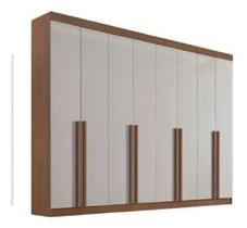 Guardaroupa Casal Daymond Castanho Off White Ddoro 8 Pts DDoro Móveis Guardaroupa Casal Daymond Castanho Off White Ddoro 8 Pts DDoro Móveis