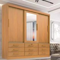 GuardaRoupa Casal Meridian Plus 3 Portas 9 Gavetas Cinamomo Larg. 2.00m D Doro