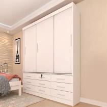 GuardaRoupa Chicago 3 Portas 9 Gavetas Neve Tcil Móveis