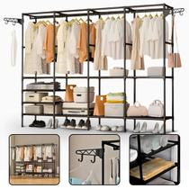 Guardaroupa Organizador 4 Colunas com Arara Portátil Guardaroupa Organizador 4 Colunas com Arara Portátil