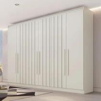 GuardaRoupa Solteiro Oxford 6 Portas 4 Gavetas Ripado 100 Mdf Off White Mademarques