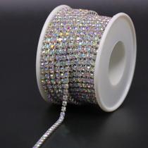 Guarnição decorativa de strass Jerler SS12 3mm AB 9m Guarnição decorativa de strass Jerler SS12 3mm AB 9m