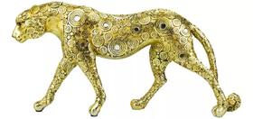 Guepardo Dourado Levantado 32cm - Resina Animais - Taimes