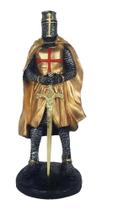 Guerreiro Medieval Cavaleiro Templário Em Resina Estatueta
