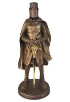 Guerreiro Medieval Cavaleiro Templário Em Resina Estatueta