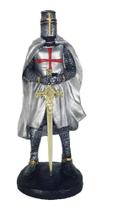 Guerreiro Medieval Cavaleiro Templário Em Resina Estatueta