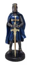 Guerreiro Medieval Cavaleiro Templário Em Resina Estatueta