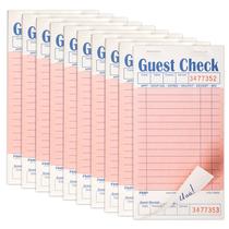 Guest Check Books FMP Brands for Servers, 10 almofadas, rosa