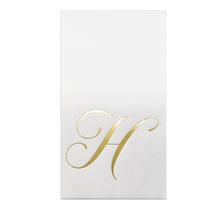 Guest Guardanapkins Gift Boutique com monograma 100% dourado, letra H Guest Guardanapkins Gift Boutique com monograma 100% dourado, letra H