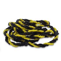 Guia 3 Fios Trançado Amarelo e Preto Oxumare 60 cm Guia 3 Fios Trançado Amarelo e Preto Oxumare 60 cm