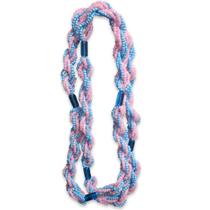 Guia Brajá 7 Linhas Erê Azul e Rosa Guia da Alma 70 cm