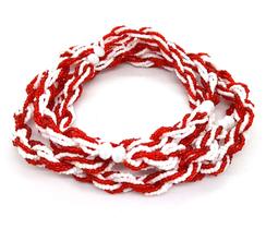 Guia Brajá 8 Fios Trançado Zé Pilintra Vermelha Branca 60 cm Guia Brajá 8 Fios Trançado Zé Pilintra Vermelha Branca 60 cm