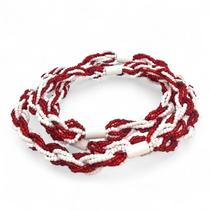 Guia Brajá 8 fios Vermelha Cristal e Branca Firma 70 cm Guia Brajá 8 fios Vermelha Cristal e Branca Firma 70 cm