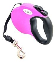 Guia Cachorro Retrátil Flexx Rosa M 20Kg 5 Metros Fita Fácil