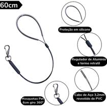 Guia de Contenção Black 60cm Banho e Tosa Veterinario Pet Shop Groomer - Caes e Gatos