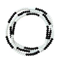 Guia de Cristal Branco com Preto 8mm com firma - 60cm Guia de Cristal Branco com Preto 8mm com firma - 60cm