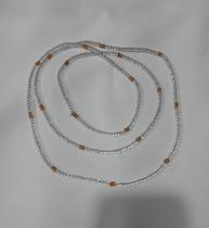 Guia de Miçanga Prata com Dourado - Umbanda - Candomblé