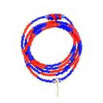 Guia de Ogum Protetor e Abridor de Caminhos, Miçangas de Vidro, Firma de Murano e Pingente de Espada