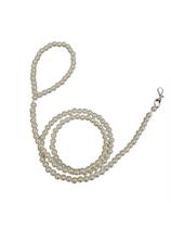 Guia em Pérolas Brancas Lisas para cachorro