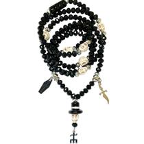 Guia Exu Caveira 63cm Em Cristais De Vidro 8mm Guia Exu Caveira 63cm Em Cristais De Vidro 8mm