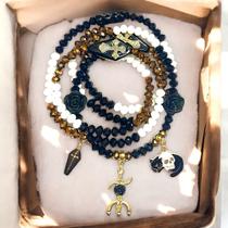 Guia Fio de Contas Maria Padilha das Almas Dama da Noite Rosa Negra Pombagira em Cristais de Vidro