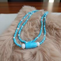 Guia Fios de Conta Azul e Branco com Firma 50cm Umbanda e Candomblé Guia Fios de Conta Azul e Branco com Firma 50cm Umbanda e Candomblé