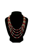 Guia Miçanguinha Vermelha com Branca Cristal Proteção Coragem Equilíbrio Espiritual