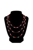 Guia Missangão Vermelha, Preta e Branca com Cristal Força Proteção Equilíbrio Espiritual