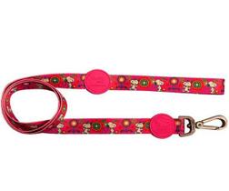 Guia para Cachorro Snoopy Pink Flower Colorida - Guia com mosquetão 1,20m P/M Snoopy Colorida Zooz Pet