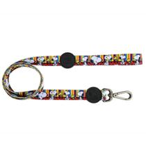 Guia para Cachorro Snoopy Stripe Colorida com mosquetão 1,20m P/M 206kg Zooz Pets