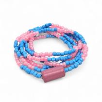 Guia Proteção Azul e Rosa Erê Cristal com Firma Rosa 60 cm Guia Proteção Azul e Rosa Erê Cristal com Firma Rosa 60 cm