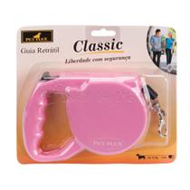 Guia Retratil Classic 15 Kg 3 Mt Azul e rosa- Pet Flex