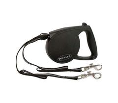 Guia Retrátil dupla para 2 Cachorros Pet Flex Duo 4 metros 20kg