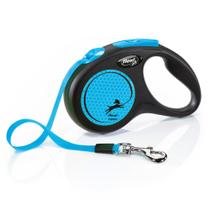 Guia Retrátil FLEXI Fita Neon Azul 5m Pequena até 15kg Guia Retrátil FLEXI Fita Neon Azul 5m Pequena até 15kg