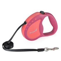 Guia Retrátil Mimo Conceito Runner Emborrachada Fita 4m até 12kgs Tam. P Rosa Mimo - PP033X Reembalado