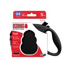 Guia Retrátil Para Cães Até 30kg Kong Trail Preto Médio - 5m