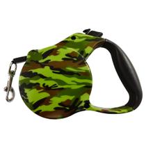 Guia Retrátil Para Cães Pet Até 20kgs Verde Camuflada 5M Chalesco