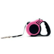 Guia Retrátil Puxador Resistente Seguro 20Kg 5 Metros - Rosa