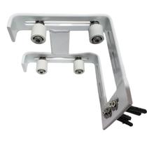 Guia superior de portao duplo aluminio 4 roletes branco