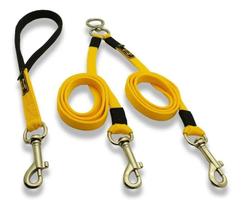 Guias Coleiras Guia Para Caes Guia Cães Guia Dupla Guia Pet (Amarelo)