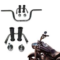 Guidão Alumínio Croma Moto Cg Cargo 160 Cromado Manopla+ Pesinho + Barra Motocicletas Segurança Guidão Alumínio Croma Moto Cg Cargo 160 Cromado Manopla+ Pesinho + Barra Motocicletas Segurança