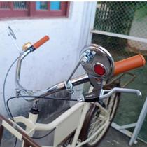 Guidão Beach Retrô Universal Bicicleta Praiana Confortável Cromado Com Pesinho Vintage