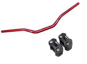 Guidao bigbar 28mm al6061 alto com adaptador preto vermelho red dragon ch03 Guidao bigbar 28mm al6061 alto com adaptador preto vermelho red dragon ch03